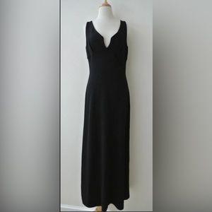 ST JOHN EVENING Black Santana knit Maxi Dress sz 10 Marie Gray EUC